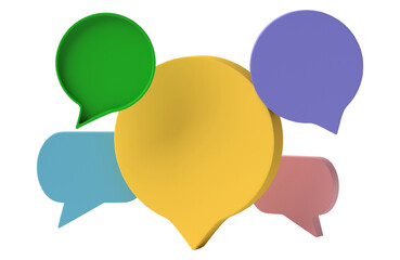 Poster - bubble talk or comment sign symbol isolated on transparent background. 3D render.