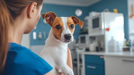 Veterinarian Examining Small Dog