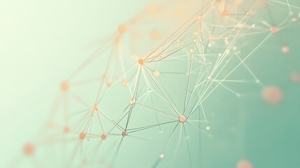 Poster - Abstract Network of Interconnected Nodes with a Light Green Background
