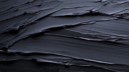 Poster - Black Paint in Slow Motion Spreading in Broad Strokes