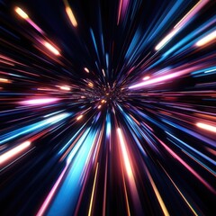 Poster - Vibrant explosion of light traveling through space, creating a stunning visual effect in a cosmic backdrop.