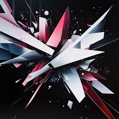 Fototapete - Modern art design featuring dynamic geometric shapes and vibrant colors creating a sense of movement and energy.