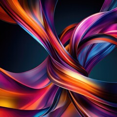 Fototapete - Vibrant abstract composition featuring flowing ribbons of color, creating an energetic and modern visual experience.