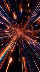 Poster - Dynamic burst of light and color creating an energetic visual experience of movement and excitement.