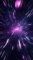 Fototapete - A vibrant burst of purple light, creating a cosmic effect with dynamic lines that evoke feelings of speed and energy.