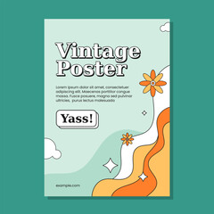 Wall Mural - Vintage aesthetic poster template design