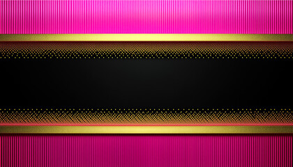 Abstract pink, black and gold pattern background with text space; holiday celebration banner