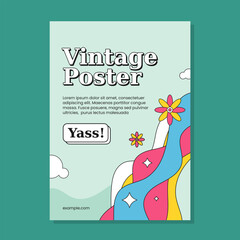 Wall Mural - Vintage aesthetic poster template design