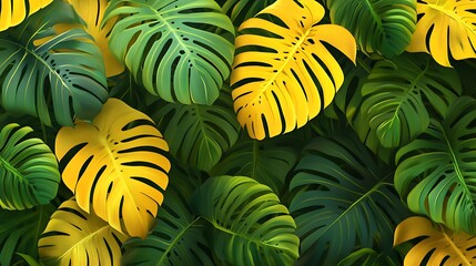 Wall Mural - Tropical Leaf Background Pattern