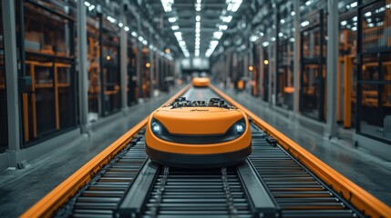 Poster - Automated Conveyor System In A Modern Warehouse