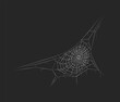 © ApoevArt - Spiderweb geometric pattern creepy decor realistic vector icon. Halloween cobweb decoration hanging in corner 3d object illustration on black