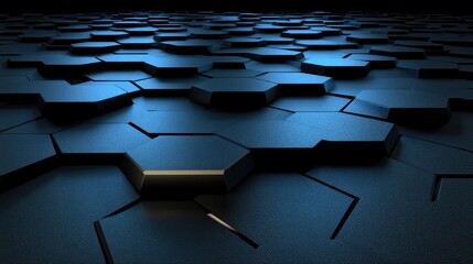 Fototapete -  Futuristic Technology Background with Hexagon Grid Pattern Design