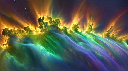 Poster - Captivating Colorful Wave in Anime Style