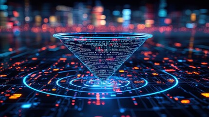 Poster - Futuristic 3D Visualization of Data and Technology