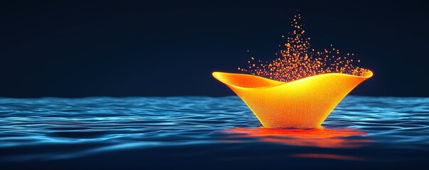 Poster - Striking Visual of Water Splash with Glow Effect