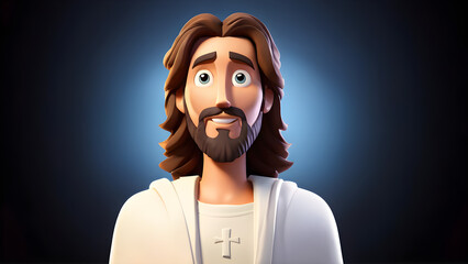 Wall Mural - Jesus cartoon 3D image