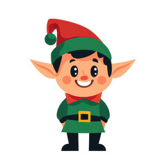 Canvas Print - Bright and cheerful Christmas elf illustration, perfect for festive designs and holidaythemed projects.