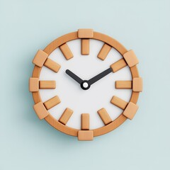 Wall Mural - A sleek 3D render of a stunning clock icon, showcasing modern design and intricate details.