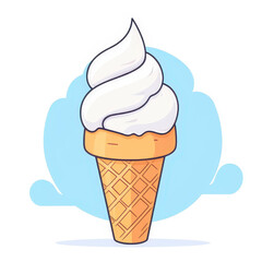 Canvas Print - Sweet and whimsical ice cream cone icon design brings a fun touch to desserts with a playful outline style. Perfect for all ages