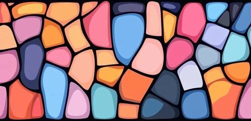 Poster - A vibrant 2D mosaic design featuring a blend of colors and textures, perfect for modern aesthetics and creative projects.