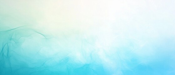 Poster - Smooth Blue-White Pastel Gradient Background. Light Blue Abstract Grainy Poster Banner Backdrop
