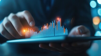 Poster - Business Professionals Analyzing Data on Tablet