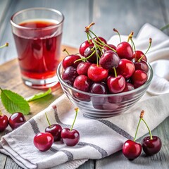 Wall Mural - cherries in a bowl