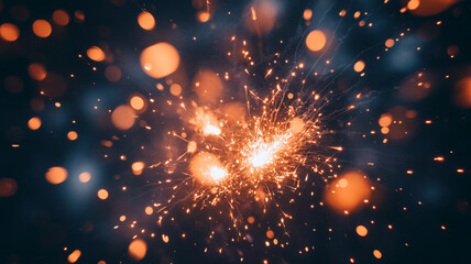 Poster - Colorful sparks and glowing particles create a mesmerizing display in this vibrant night scene