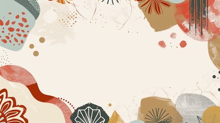 Wall Mural - Abstract Art Background with Organic Shapes and Textures