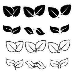 Wall Mural - Leaves icon. Leaves icon set. Vector Stock Illustration. Leaf Shapes Collection