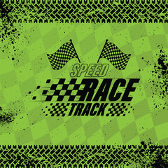 Wall Mural - Tire track grunge green racing wallpaper