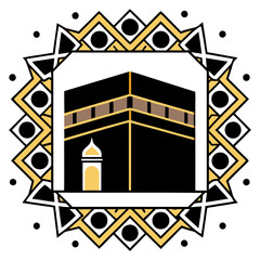 Canvas Print - artistic depiction of the Kaaba in mecca vector illustration 