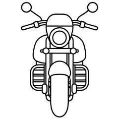 Wall Mural - monochrome classic motorcycle front view concept line art