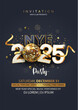 © Arun - 2025 Happy New Year club poster Background for your Flyers and Greetings Card graphic or new year themed party invitations. abstract vector illustration design