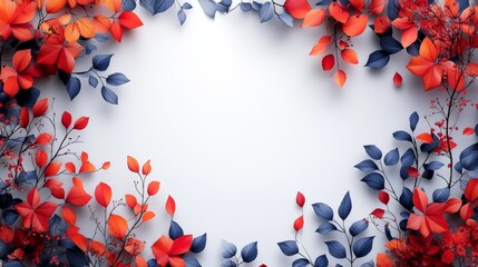 Poster - Mock up Maple leaves background Maple leaf background Winter floral