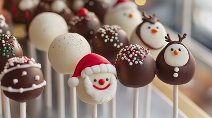 Wall Mural - close-up of creative christmas cake pops