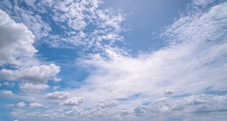 clear blue sky background,clouds with background, Blue sky background with tiny clouds. White fluffy clouds in the blue sky. 