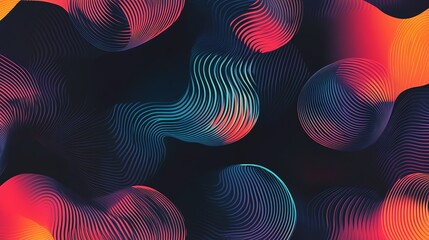 Poster - A vibrant abstract background with swirling lines and glowing colors.