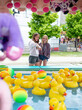© Brocreative - Two teen girls ready to play some fun carnival games. Teenage friends having fun at the fair.