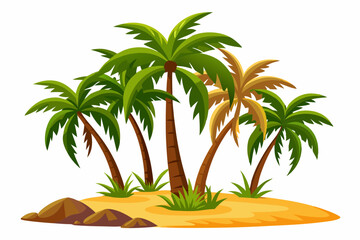 Wall Mural - A picture of a palm tree set art vector illustration