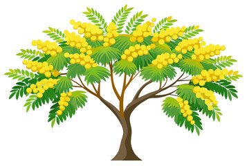 Poster - Yellow colour flower and beautiful tree