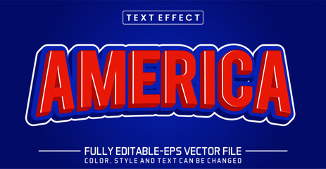 Wall Mural - America font Text effect editable