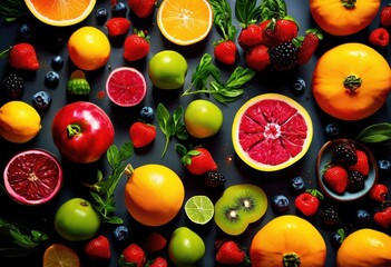 vibrant food visuals featuring variety delicious meals bright fresh artistic presentation, dish, cuisine, ingredient, color, plate, gourmet, healthy