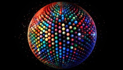 Fototapete - Dots colorful globe, abstract graphics. Image with clipping path