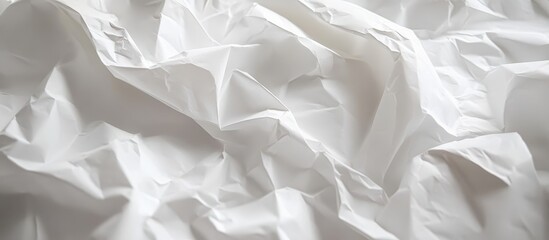 Poster - A close-up view of crumpled white paper, showcasing its texture and folds in a minimalist aesthetic.