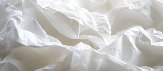 Poster - A soft, crumpled white fabric, creating gentle waves and textures, evokes a sense of calm and simplicity.