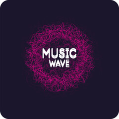 Fototapete - A background representing vibrating waves. A geometric shape consists of particles. Abstract background. A music poster.