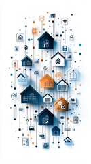 Poster - visual representation of economic policy impacts on housing markets, illustrated through digital cha