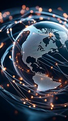 Wall Mural - digital rendering of economic policies visualized as pathways in a global trade network, concept of 