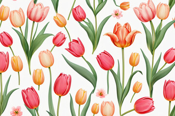 Poster - red and yellow tulips